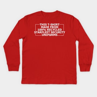 100% recycled Starfleet Security Kids Long Sleeve T-Shirt